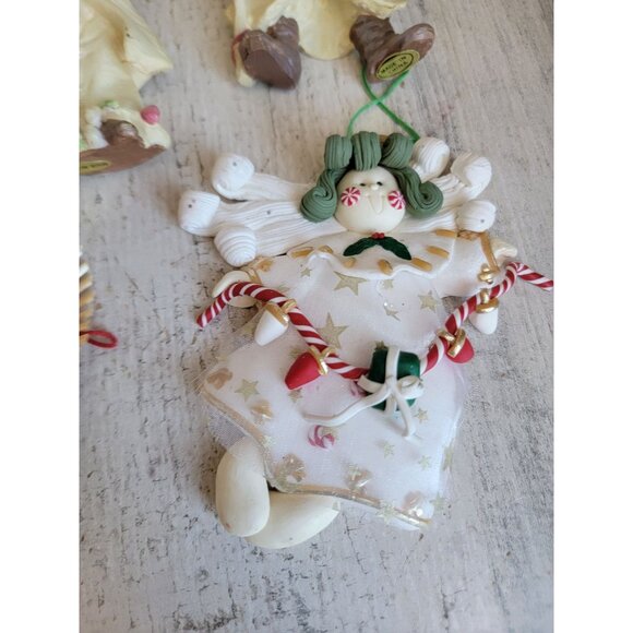 Rustic Santa Claus Angel cherub set variety ornament Xmas - Picture 2 of 7